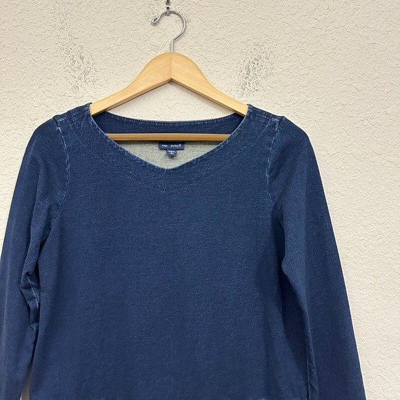 PURE J. JILL Indigo Faux Wrap Shift Dress in Denim Blue #079212 - Picture 2 of 10